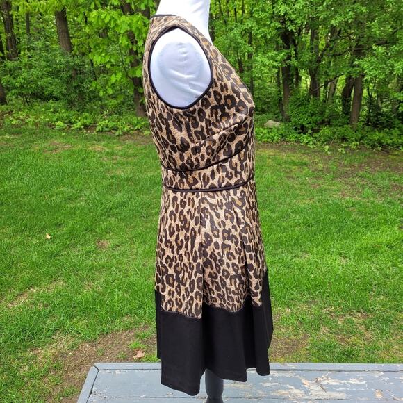 Taylor Brown & Black Leopard Print A-line Sleeveless Dress size 6 - Picture 5 of 13